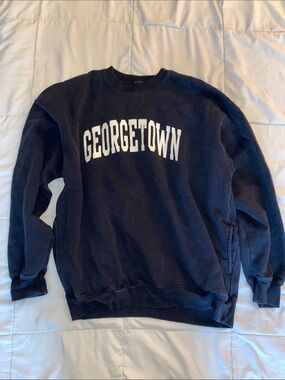 Brandy Melville Navy Crewneck with White GEORGETOWN Print
